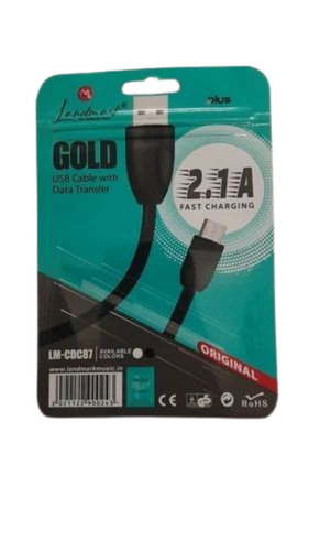 Mobile Data Cable Packaging Pouch - Plastic Multicolour Printed Design | Durable and Versatile Packaging Material