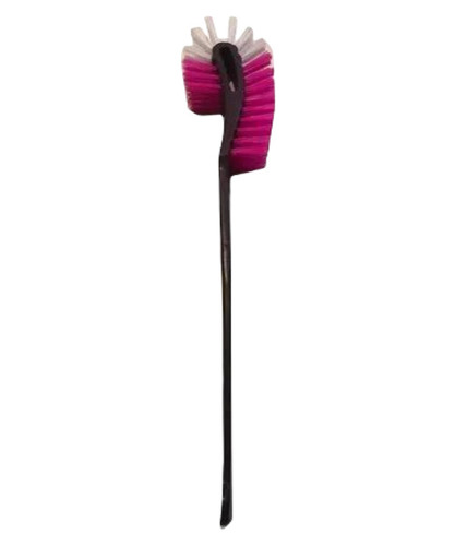 Plastic Toilet Cleaning Brush - Double Sided, Standard Size | Durable, Easy To Use, Colors: Brown, White, Pink, Easy To Clean