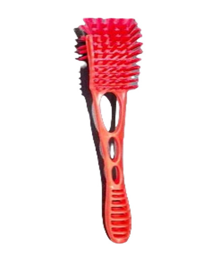 Red Toilet Cleaning Brush - Plastic | Durable, Double-Sided Bristle Style, Standard Size, Easy to Clean
