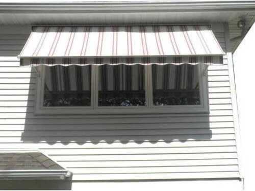 Window Awning - Aluminium, Double Layer, Multi Color | Customized Striped Design, Knitted Technique, Glass Fiber Poles, Crushed Tent Style