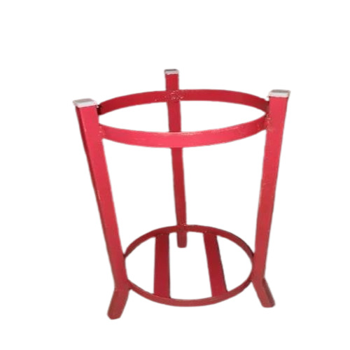Abc Fire Extinguisher Stand - Mild Steel, Round Shape, Powder Coated Finish | Silver Color, Ideal for Office, Industry, Mall, Factory Usage