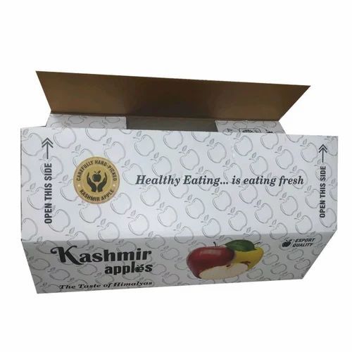 Apple Packaging Box - Paper Material, Multi Color Printed Design | Features: Eco-Friendly, Lightweight, Durable, Ideal for Fruit Storage