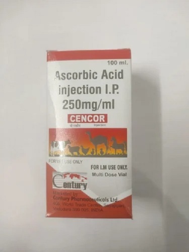 Ascorbic Acid I.P. Veterinary Injection - Medicine Grade Liquid Formulation | Recommended for Cattle and Other Animals, Prescription Required