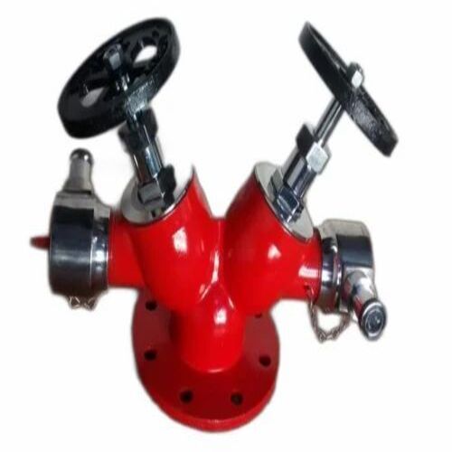 Double Headed Fire Hydrant Valve - Cast Iron, 8 Inch Size, Silver Finish, Manual Operation, Ideal for Offices and Factories