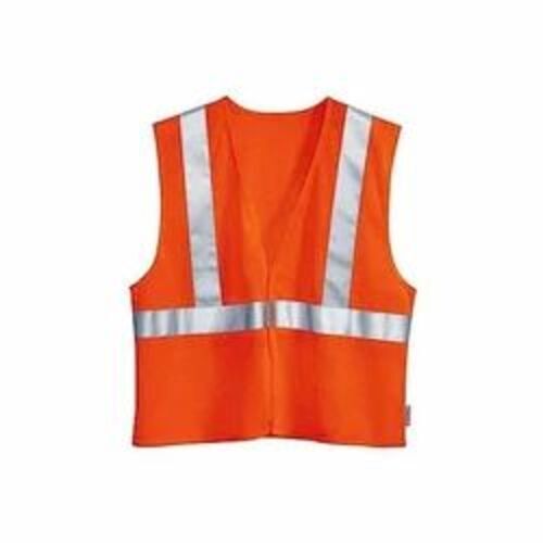 Fluorescent Reflective Jacket - Polyester Medium Size, Orange Color | Quarter Sleeves, Net Pattern, Suitable for All Seasons