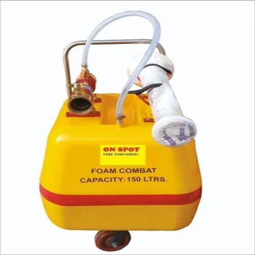 Mobile Foam Unit - 200 LTR Stainless Steel, 15 MTR Hose Length, Yellow Color, 225 Working Pressure, Smooth Finish, 2 Wheel Design for Fire Fighting Applications