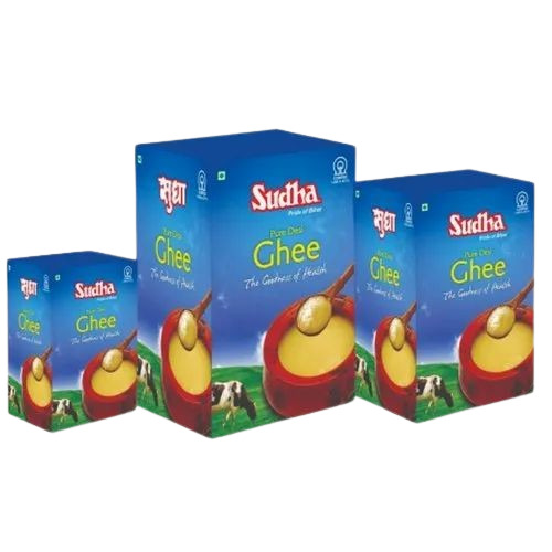 Ghee Packaging Box - Paper Material, Multi Color Design | Perfect for Eco-Friendly and Attractive Ghee Presentation