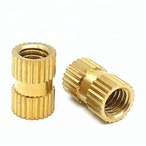 Brass Insert Nut - Standard Size, Golden Color | Hot Rolled, Rust and Corrosion Resistant, Galvanized Finish