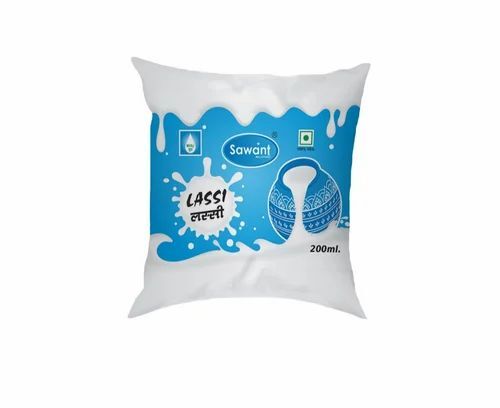 Lassi Packaging Pouch - Multi Color Printed Plastic Material | Durable, Versatile, Ideal for Food Packaging