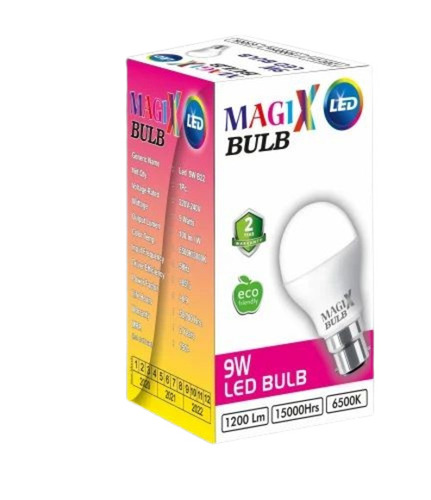 Led Bulb Packaging Box - Cardboard Material, Multi Color Design | Eco-Friendly, Printed Aesthetic for Attractive Display and Easy Handling