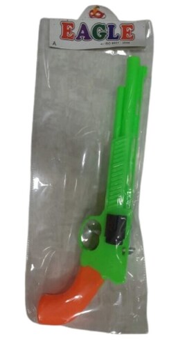 Plastic Gun Toys - Plastic Material, Green and Orange Color | Resistance to Cracking, Tested for Quality, Ideal for Gifting