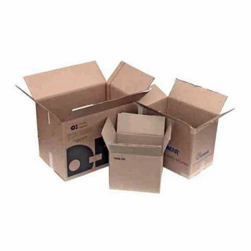 Printed Corrugated Packaging Boxes - Biodegradable Paper, Rectangular Shape, Brown Color, Matte Finish | Suitable for Apparel, Electronics, Food, and Office Supplies