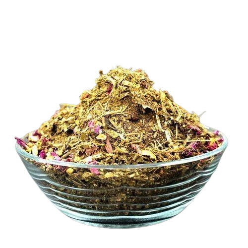 Puja And Havan Samagri - Eco-Friendly Natural Herbs Yellow Wood Bag | Hindu Religious Theme