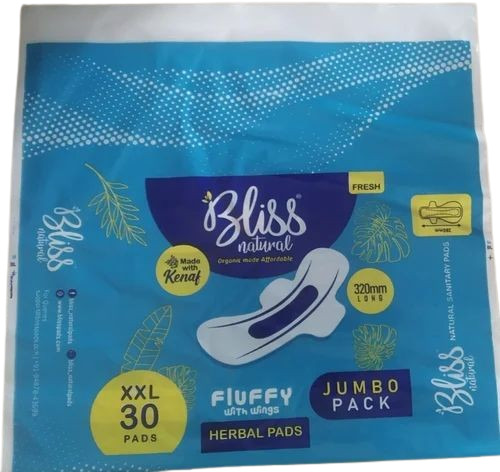 Sanitary Napkin Packaging Pouch - LDPE, 12x18 Inches, Multi Color, Printed Flexographic, Customized Multi Layer Lamination Design