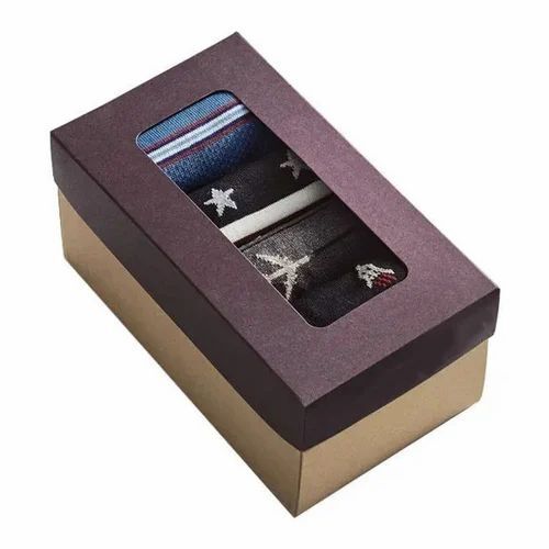 Socks Packaging Box - Multi-Color Printed Paper Material | Ideal for Attractive Socks Presentation and Sustainable Packaging Solutions