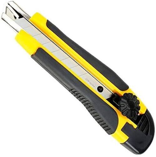 Utility Knife - Steel & Plastic, Standard Size, Yellow & Black | Portable, Lightweight, User-Friendly, Corrosion & Rust Resistant