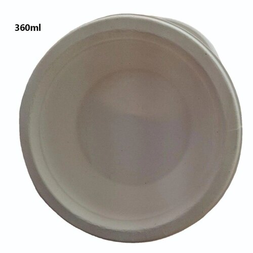 360Ml Round Paper Bowl - Pattern Type: Plain