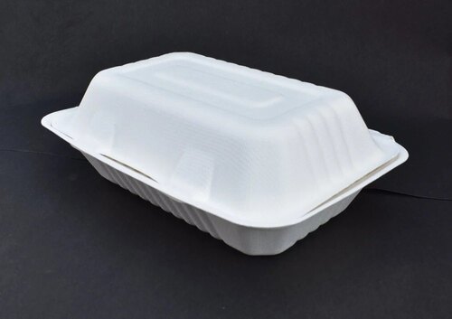 500G Sugarcane Bagasse Clamshell Container - Product Type: Food Packaging Boxes