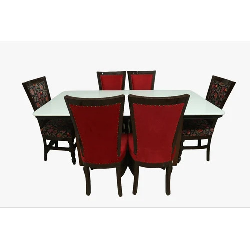 6 Seater Oak Wood Dining Table Set