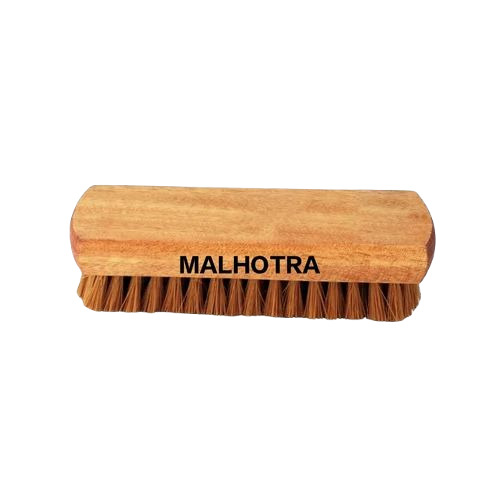 Brown Shoe Brush - Wood Handle, 6 Inch Rectangular Design | Soft Nylon Bristles, Easy to Clean