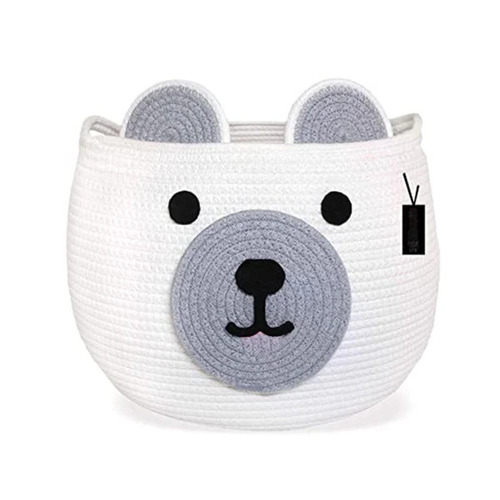 Cotton Rope Storage Basket - Round Shape, Eco-Friendly Material, Stylish White and Brown Design | Ideal for Gifting and Organizing