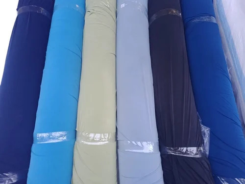 Polyester Lycra 4 Way Stretch Fabrics - Washable, Shrink Resistant, Stain & Wrinkle Resistant | Various Colors, Plain Pattern, For Textile Industry