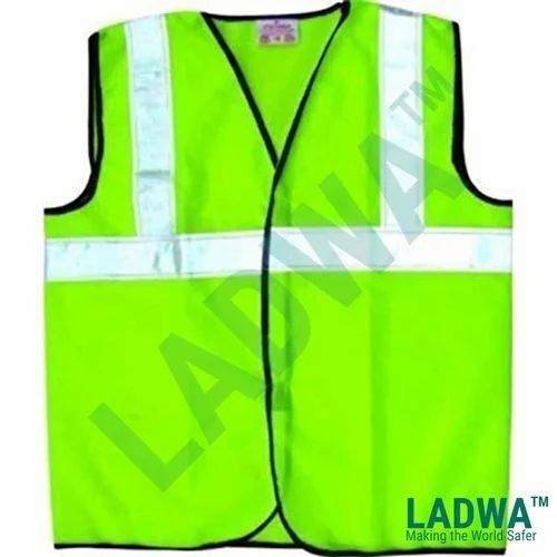 Reflective Jacket - Nylon Material, Customized Size, Green Color, Sleeveless Design, Attractive Multicolor Pattern