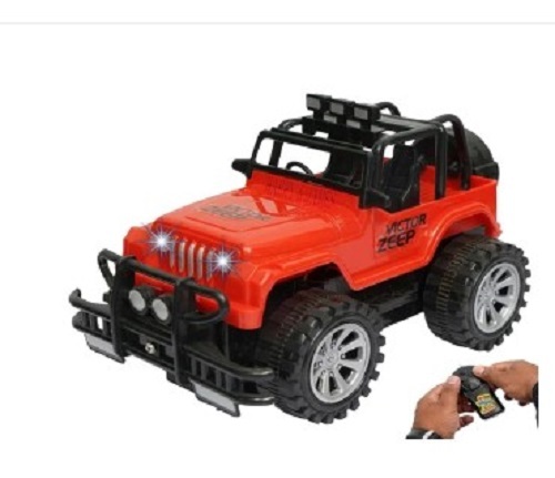 Remote Control Jeep Car Toy - Plastic Material, Various Sizes, Red Color | Lightweight Design, Ideal for Gifting with Quality Assurance