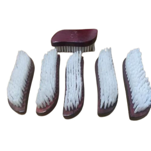 Cloth Washing Brush - Soft Nylon Bristles, Easy to Clean White Plastic Handle | Ideal for Bathroom Use