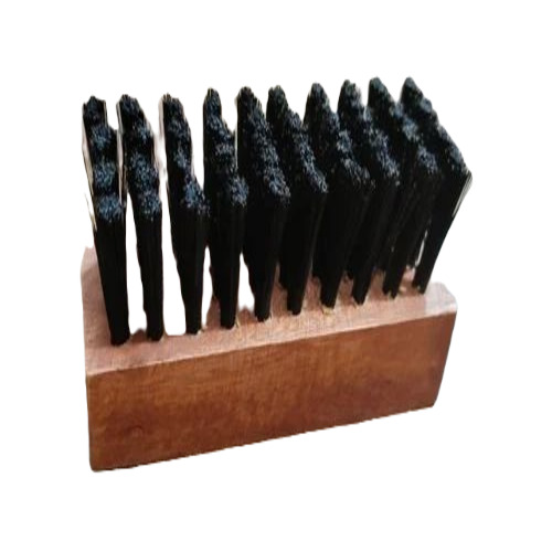 Wooden Plain Shoe Brush - Nylon Bristles, 4 Inch Standard Size | Soft, Easy to Clean, Black Color