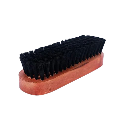Wooden Shoe Brush - Nylon Bristles, 6 Inch Size, Soft and Easy to Clean, Black Color