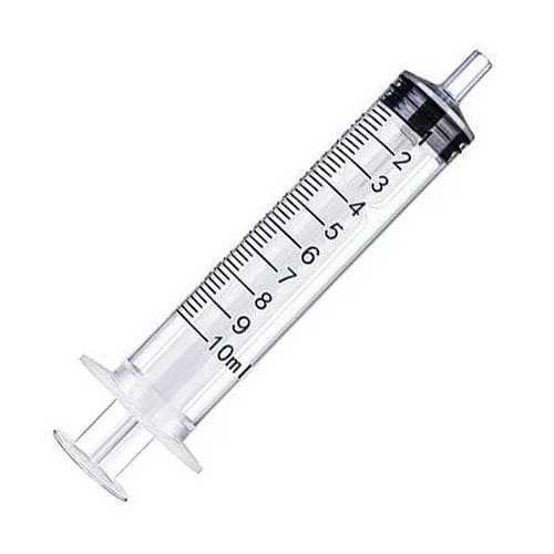10ml Syringe Without Needle - Round, Disposable | Single Use for Hospital & Clinic Applications, Non-Sterilized Equipment Type
