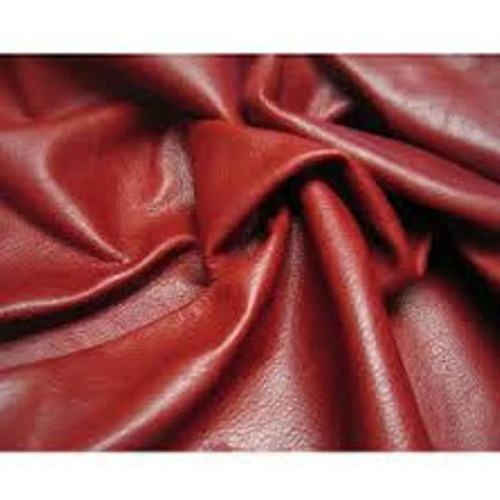 Bright Leather Fabric - Leather Material, 5 Yard Length, 121 Yard Width, Red Color, Unstitched Design - Stain & Wrinkle Resistant, Waterproof, Soft Touch