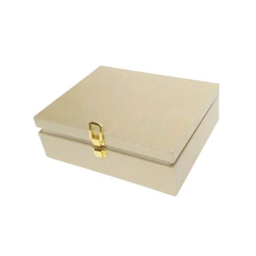 Eco Friendly Wooden Gift Box - Handmade, Hinged Closure | Polished Finish, Rectangular Shape, Brown and Grey Wood Design