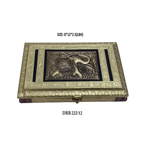 Golden Dry Fruit Box - 1000 gms Capacity, 6 Compartments | Rectangular Shape, Ideal for Gifting