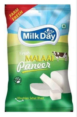 Paneer Packaging Pouch - PET (Polyester) Material, Glossy Finish, Multi Color Print | 3 Side Sealed Rotogravure Pouch