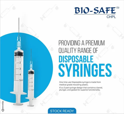 Plastic Luer Slip Disposable Syringes - Stainless Steel Needle, Eco-Friendly, Single Use for Hospital and Clinic Applications | Disposable Equipment Type