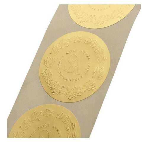 Pvc Embossed Sticker - Color: Golden