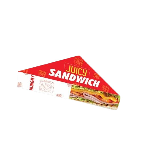 Sandwich Packaging Box - Recycled Paperboard, 7x3x5 Inch Dimensions, Multi-Color Window Patch Design | Eco-Friendly Folding Carton Packaging