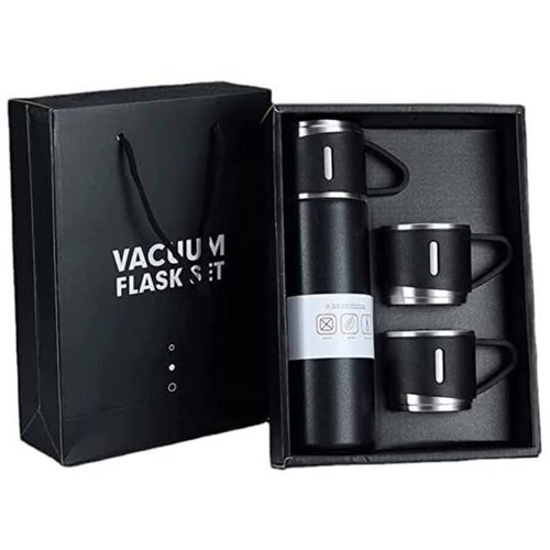 Vacuum Flask Set - Color: Black