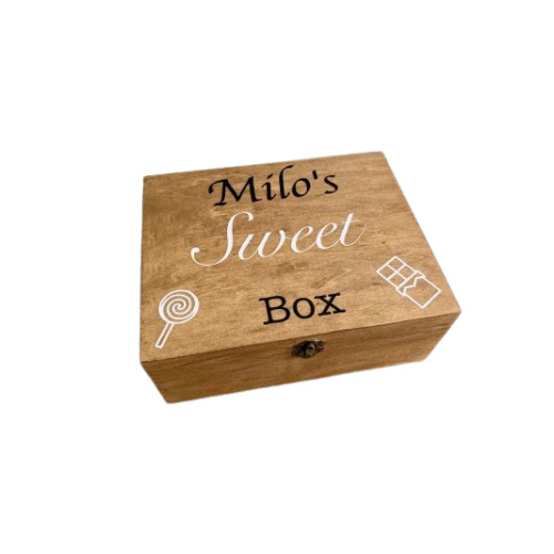 Wooden Chocolate Gift Box - Polished Finish, Hinged Closure, Handmade | Square Shape, Brown and Grey Wood for Unique Gifting Experience