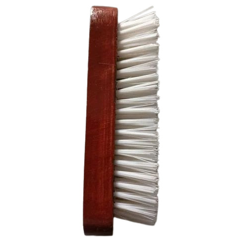 Wooden Cloth Brushes - PVC Handle, Nylon Bristle, Soft Stiffness | Easy to Clean, Brown and White, Ideal for Bathroom Use