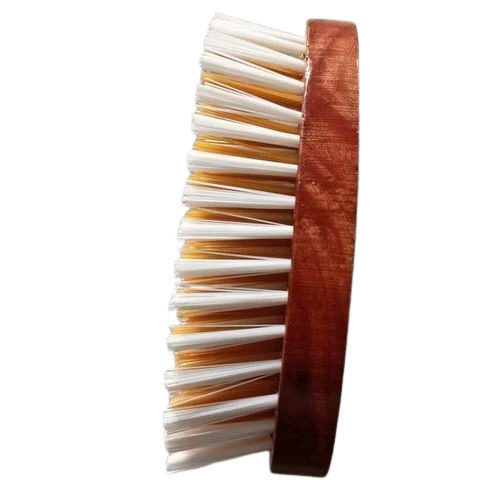 Wooden Clothes Brush - PVC Handle, Nylon Soft Bristles | Brown and White, Easy to Clean, Ideal for Bathroom and Cloth Use