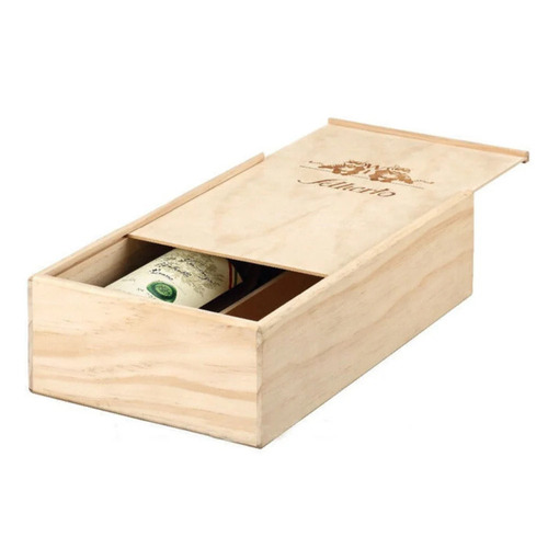 Wooden Lead Sliding Gift Box - Handmade Polished Wood, Rectangular Shape, Brown and Grey Color | Hinged Closure, Customized Design