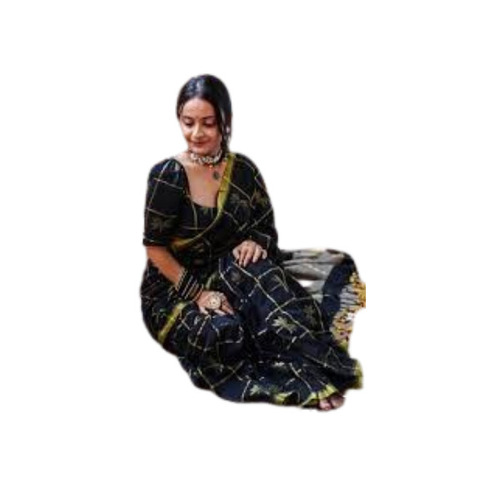 Black Printed Cotton Sarees