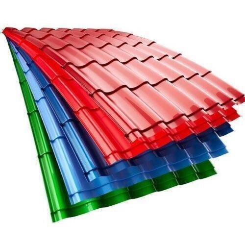 Crimp Curved Sheet - Galvanized Iron, 0.30 mm Thickness, Green Color | Rectangular Shape, Plain Pattern, Residential Usage