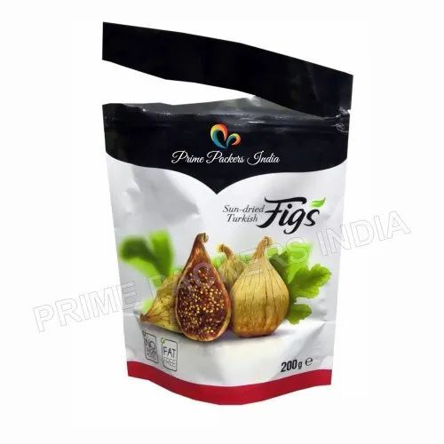 Figs Packaging Pouch - PET (Polyester) 6x4 Inches Stand Up Pouch Multi-Color Printed Design for Food Packaging