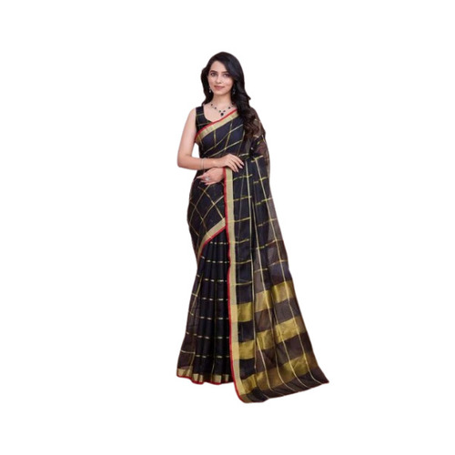 Ladies Check Khadi Sarees