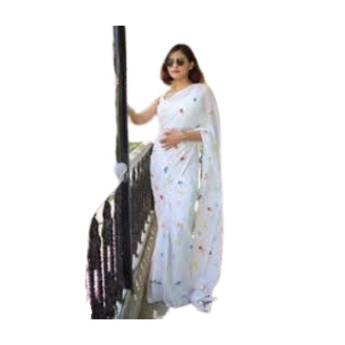 Net Embroidery Sarees