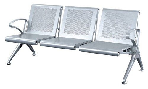 Silver Three Seater Waiting Chairs - Color: Default